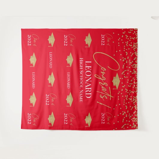 Tenture Red Step and repeat Graduation Backdrop ba (Devant (Horizontal))