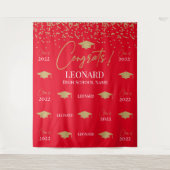 Tenture Red Step and repeat Graduation Backdrop ba (Devant)