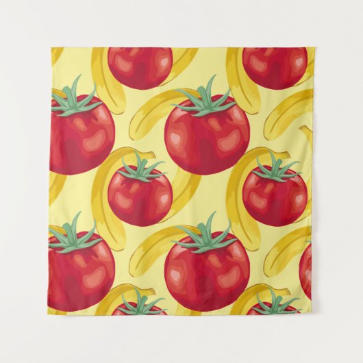 Tenture Red tomato and fruits seamless pattern designabstr (Devant)