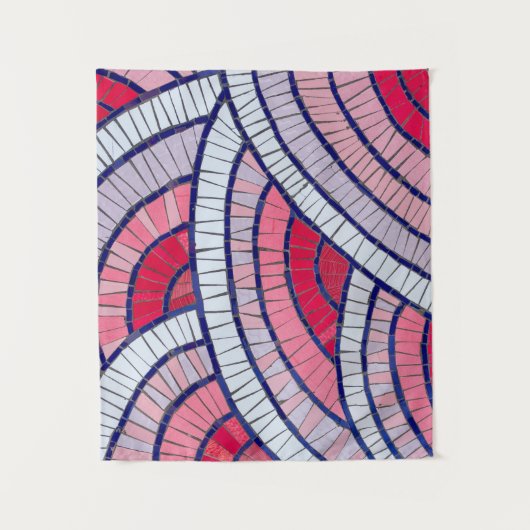 Tenture Red, white, black, and pink abstract artwork (Devant)