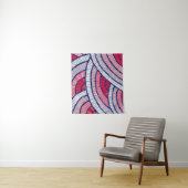 Tenture Red, white, black, and pink abstract artwork (En situation)