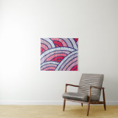 Tenture Red, white, black, and pink abstract artwork (En situation (horizontale))