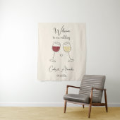 Tenture Red White Wine Glass Wedding Welcome (En situation)