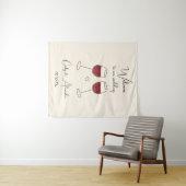 Tenture Red Wine Glass Wedding Welcome (En situation (horizontale))