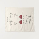 Tenture Red Wine Glass Wedding Welcome (Devant (Horizontal))