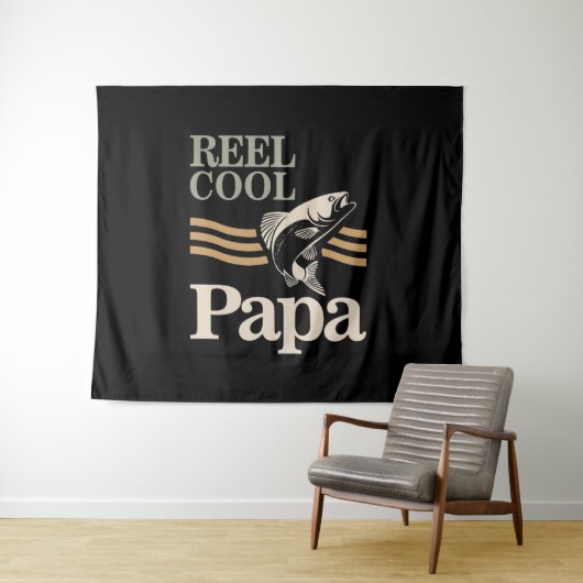 Tenture Reel Cool Papa - Cadeaux père et grand-père (En situation (horizontale))