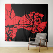 Tenture Réflexion rouge brisée (En situation (horizontale))