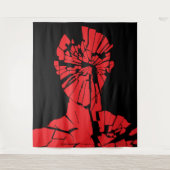 Tenture Réflexion rouge brisée (Devant)