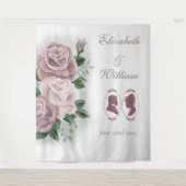 Tenture Regency Bridgerton Rose Roses Cameos (Devant)