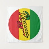 Tenture Reggae Musique avec couleurs du drapeau reggae (Devant (Horizontal))