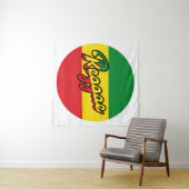 Tenture Reggae Musique avec couleurs du drapeau reggae (En situation (horizontale))