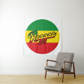 Tenture Reggae Musique avec couleurs du drapeau reggae (En situation)