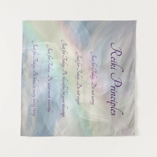 Tenture Reiki Principes Rainbow Mandala design (Devant (Horizontal))