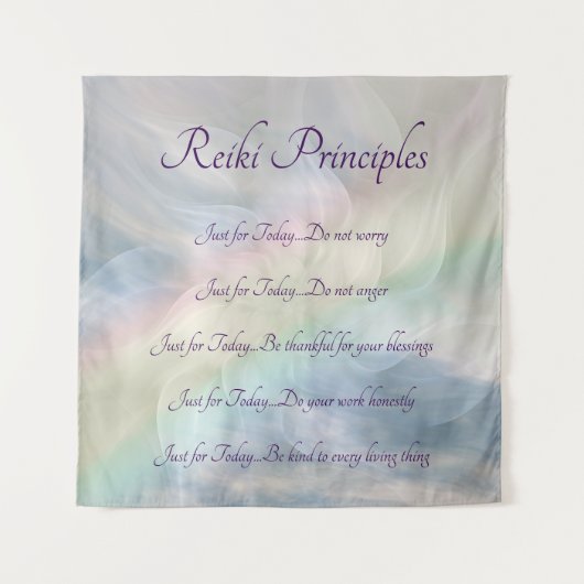 Tenture Reiki Principes Rainbow Mandala design (Devant)