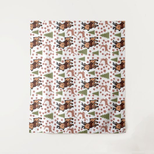 Tenture Reindeer cute floral mug (Devant)