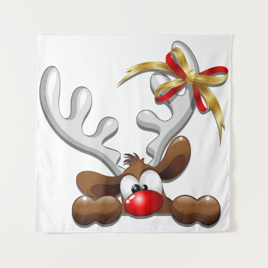 Tenture Reindeer Puzzled drôle Caractère de Noël (Devant)