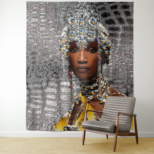 Tenture Reine tribale africaine