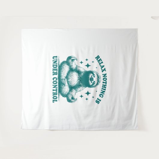 Tenture Relax Rien N'Est Sous Contrôle Sloth Yoga (Devant (Horizontal))