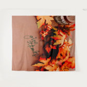 Tenture Remerciez avec des feuilles d'automne Thanksgiving (Devant (Horizontal))