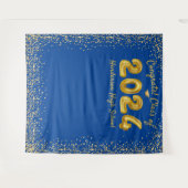 Tenture Remise des diplômes 2024 Ballons Dorés Fond Bleu p (Devant (Horizontal))