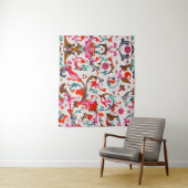 TENTURE RENAISSANCE FLORENTINE ROUGE TOURBILLONS FLORAUX,F (En situation)