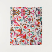 TENTURE RENAISSANCE FLORENTINE ROUGE TOURBILLONS FLORAUX,F (Devant)