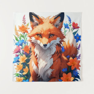 Tenture Renard à fleurs