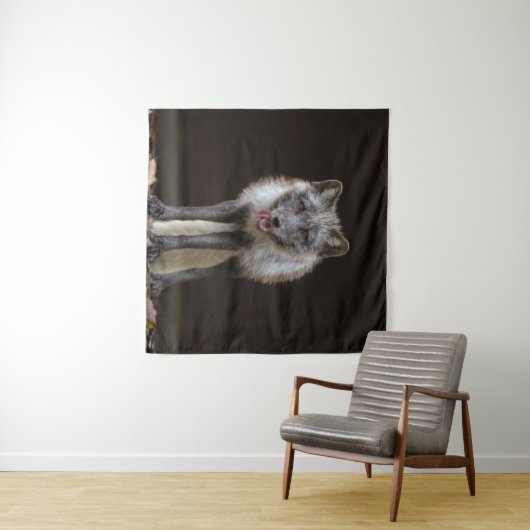 Tenture Renard argenté captivant (En situation (horizontale))