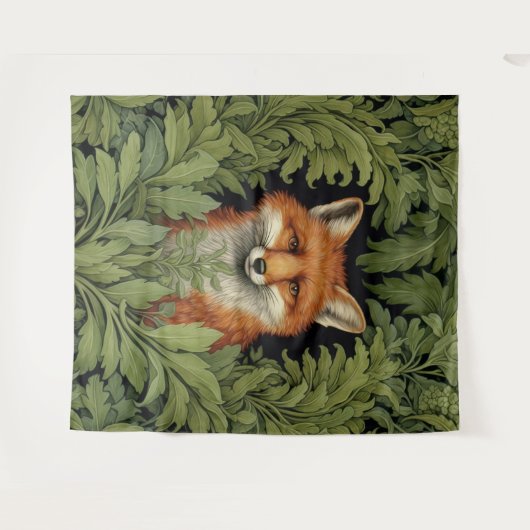 Tenture Renard Art nouveau dans la forêt (Devant (Horizontal))