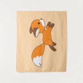 Tenture Renard coureur mignon sur crème (Devant)