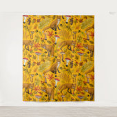 Tenture Renard d'automne sur orange (Devant)