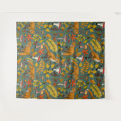 Tenture Renard d'automne sur pin vert (Devant (Horizontal))