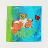 Tenture renard et papillon (Devant (Horizontal))