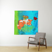 Tenture renard et papillon (En situation (horizontale))