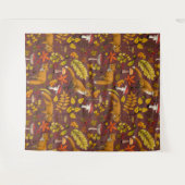 Tenture Renards d'automne sur chocolat brun (Devant (Horizontal))