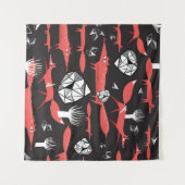 Tenture Renards Rouges : Arrière - plan Sombre Sans Couleu (Devant (Horizontal))