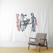 Tenture Rendre à l'Amérique le cow-boy cheval (En situation (horizontale))