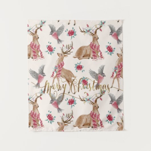 Tenture Rennes, Oiseaux, Fleurs (Devant)