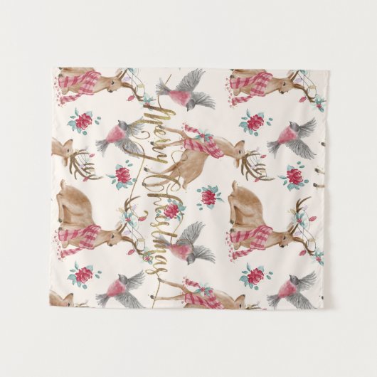 Tenture Rennes, Oiseaux, Fleurs (Devant (Horizontal))