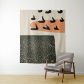 Tenture Rentrer à la maison #illustration #abstrait (En situation)