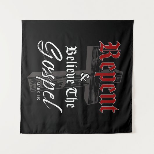 Tenture Repentez-vous et croyez l'Évangile : Graphique de (Devant (Horizontal))