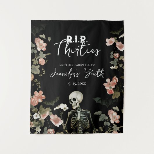 Tenture Repose en paix Trente Squelette 40e anniversaire (Devant)
