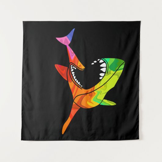 Tenture Requin coloré (Devant (Horizontal))