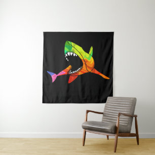 Tenture Requin coloré