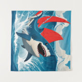 Tenture Requin dans l'océan (Devant (Horizontal))