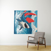 Tenture Requin dans l'océan (En situation (horizontale))