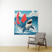 Tenture Requin dans l'océan (En situation)