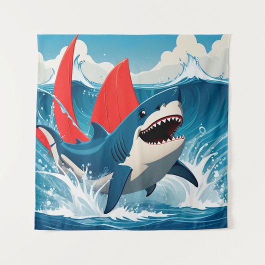 Tenture Requin dans l'océan (Devant)