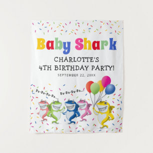Tenture Requin drôle pour enfants Fête d'anniversaire