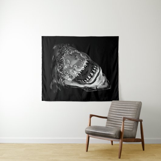 Tenture Requin effrayant (En situation (horizontale))